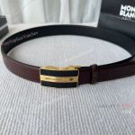Luxury Copy Montblanc 35mm Glidelock Buckle Leather Belt with NFC